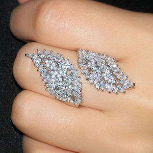 Princess Cut Natural Moissanite Gemstone ring